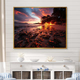 Pink and orange coastal sky I - Coastal Canvas Wall Art