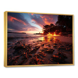 Pink and orange coastal sky I - Coastal Canvas Wall Art