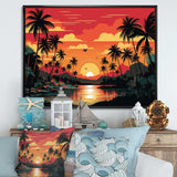 Orange Sunset bold landscape I - Coastal Canvas Wall Art