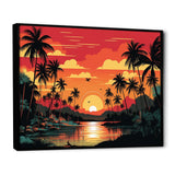 Orange Sunset bold landscape I - Coastal Canvas Wall Art