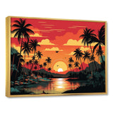 Orange Sunset bold landscape I - Coastal Canvas Wall Art