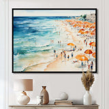 Beach Day umbrella parade V - Beach Canvas Wall Art