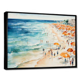 Beach Day umbrella parade V - Beach Canvas Wall Art