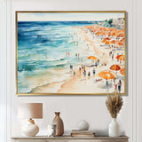 Beach Day umbrella parade V - Beach Canvas Wall Art