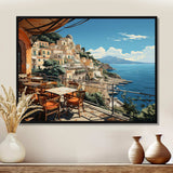 Capri Italy Blue A Mediterranean village I - Landscapes Canvas Wall Art