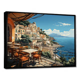 Capri Italy Blue A Mediterranean village I - Landscapes Canvas Wall Art