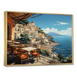 Capri Italy Blue A Mediterranean village I - Landscapes Canvas Wall Art