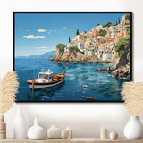 Capri Italy Blue A Mediterranean village III - Landscapes Canvas Wall Art