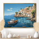 Capri Italy Blue A Mediterranean village III - Landscapes Canvas Wall Art