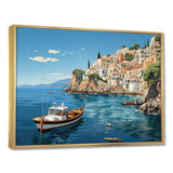 Capri Italy Blue A Mediterranean village III - Landscapes Canvas Wall Art