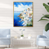 Coastal village of Santorini in Greece 1 - Landscapes Canvas Wall Art