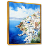 Coastal village of Santorini in Greece 1 - Landscapes Canvas Wall Art