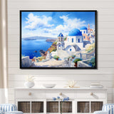 Santorini Greece coastal village serenity  II - Landscapes Canvas Wall Art