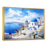 Santorini Greece coastal village serenity  II - Landscapes Canvas Wall Art