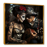 Roses Day of the dead Mexican portrait II - Fashion Canvas Wall Art