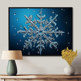 Blue snowflake holiday II - Landscapes Canvas Wall Art