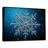 Blue snowflake holiday II - Landscapes Canvas Wall Art