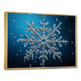 Blue snowflake holiday II - Landscapes Canvas Wall Art