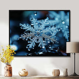 Blue snowflake holiday III - Landscapes Canvas Wall Art