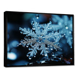 Blue snowflake holiday III - Landscapes Canvas Wall Art