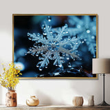 Blue snowflake holiday III - Landscapes Canvas Wall Art