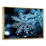 Blue snowflake holiday III - Landscapes Canvas Wall Art