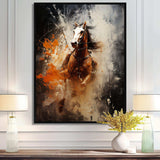 Sunset Wild West indian horse - People Canvas Wall Art