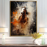 Sunset Wild West indian horse - People Canvas Wall Art