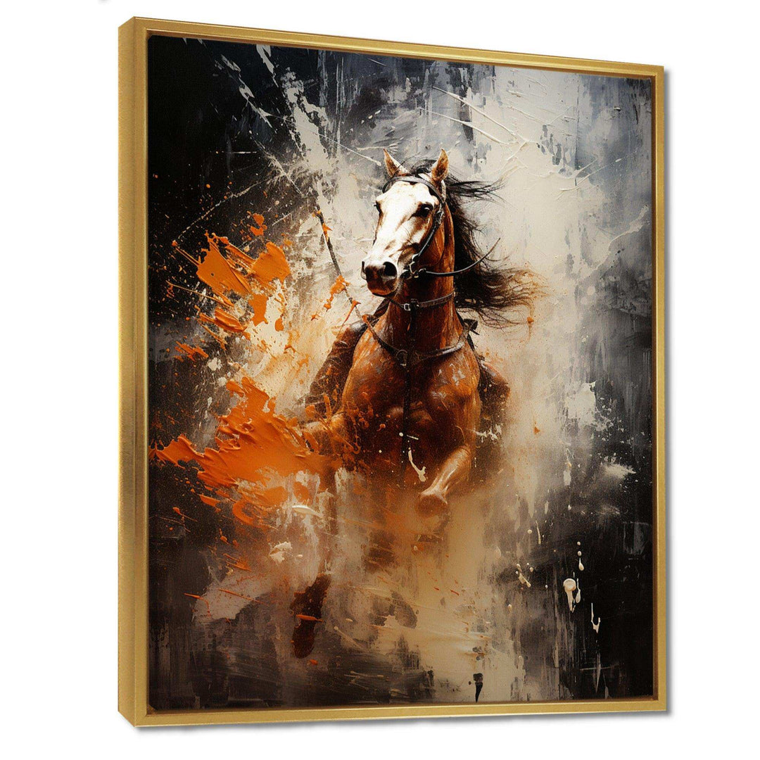 Sunset Wild West indian horse - People Canvas Wall Art