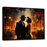 Black and orange Harlem Renaissance jazz couple - People Canvas Wall Art