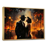 Black and orange Harlem Renaissance jazz couple - People Canvas Wall Art