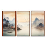 Grey Tranquil Chinese landscape serenity II - Multi-Panels