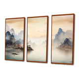 Grey Tranquil Chinese landscape serenity II - Multi-Panels