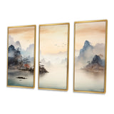Grey Tranquil Chinese landscape serenity II - Multi-Panels