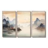 Grey Tranquil Chinese landscape serenity II - Multi-Panels