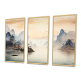 Grey Tranquil Chinese landscape serenity II - Multi-Panels