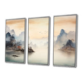 Grey Tranquil Chinese landscape serenity II - Multi-Panels