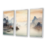 Grey Tranquil Chinese landscape serenity II - Multi-Panels