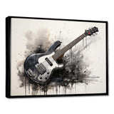 Brown Charcoal Guitar Vibrations II - Music Canvas Wall Art