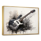 Brown Charcoal Guitar Vibrations II - Music Canvas Wall Art