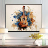 Earthy Brown Guitar melody - Music Canvas Wall Art