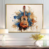 Earthy Brown Guitar melody - Music Canvas Wall Art