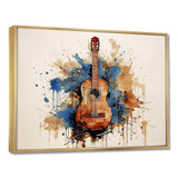 Earthy Brown Guitar melody - Music Canvas Wall Art