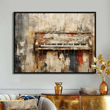 Rustic brown piano melodies I - Music Canvas Wall Art