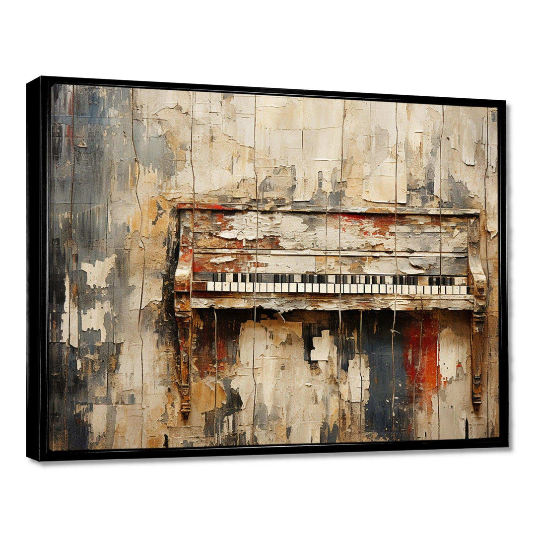 Rustic brown piano melodies I - Music Canvas Wall Art