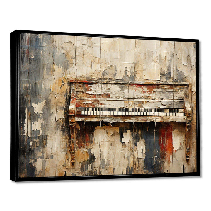 Rustic brown piano melodies I - Music Canvas Wall Art
