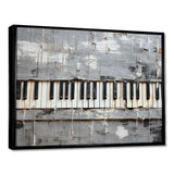 Minimalism grey and white piano keys - Music Canvas Wall Art