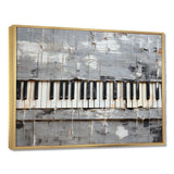 Minimalism grey and white piano keys - Music Canvas Wall Art