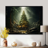 Green Magical Christmas Tree - Landscapes Canvas Wall Art