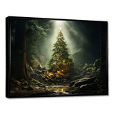 Green Magical Christmas Tree - Landscapes Canvas Wall Art